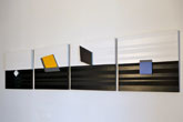 Le carré ivre - 1995<br><span>Acrylique sur bois, 4 x (40 x 40 cm)</span>