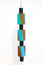 Séquence chromatique - 2005<br><span>Acrylique sur bois et tige métallique, 82,5 x 7 x 7 cm</span>