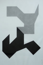 Deux séquences de développement du cube - 1991<br><span>Acrylique et mine de plomb sur papier embouti, 64 x 50 cm</span>