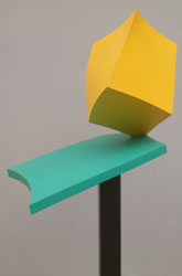 Bucolique - 1999<br><span>Acrylique sur bois; socle en métal,
hauteur sur socle: 142 cm;<br>envergure ombre verte: 66,5 cm</span>