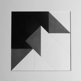 Composition sur la diagonale du carré - 1995<br><span>Acrylique et mine de plomb sur papier embouti, 50 x 50 cm</span>