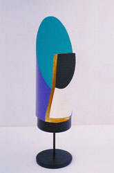 Clivage du cylindre - 2004<br><span>Acrylique et feuille d'or sur bois, 23,5 x 6 cm de diamètre</span>