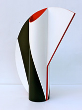 Fragment de plan circulaire et cylindre (arc rouge)<br>- 2014<br><span>Acrylique matière plastique, 56 x 44,5 x 14cm</span>